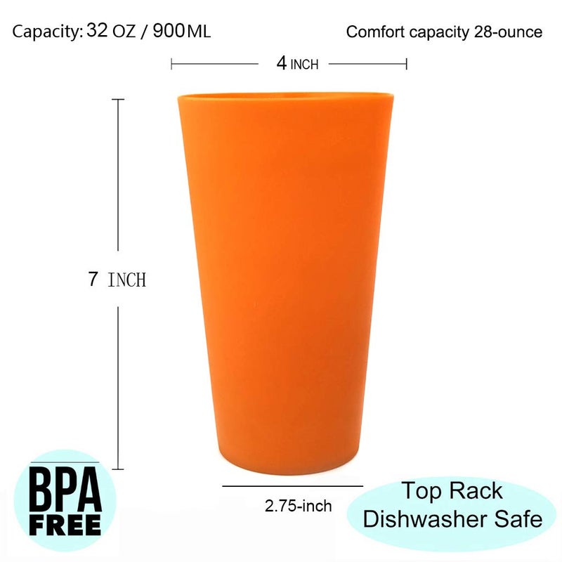 KX-WARE 32-ounce Plastic Tumblers Large Drinking Glasses, Set of 12 Multicolor - Unbreakable, Dishwasher Safe, BPA Free - Image 2